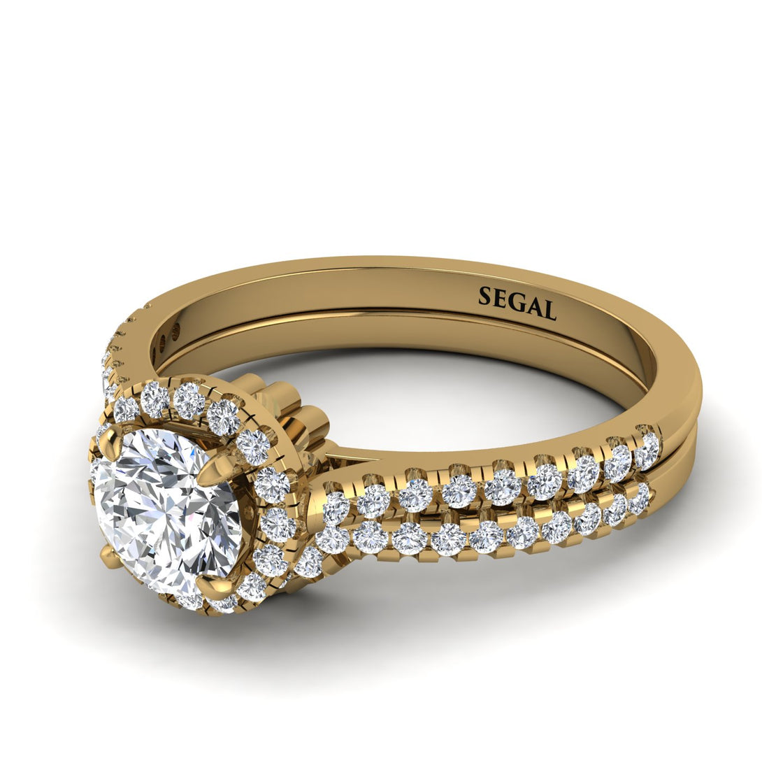 Milgrain Halo Diamond Bridal Set - Betty No. 1