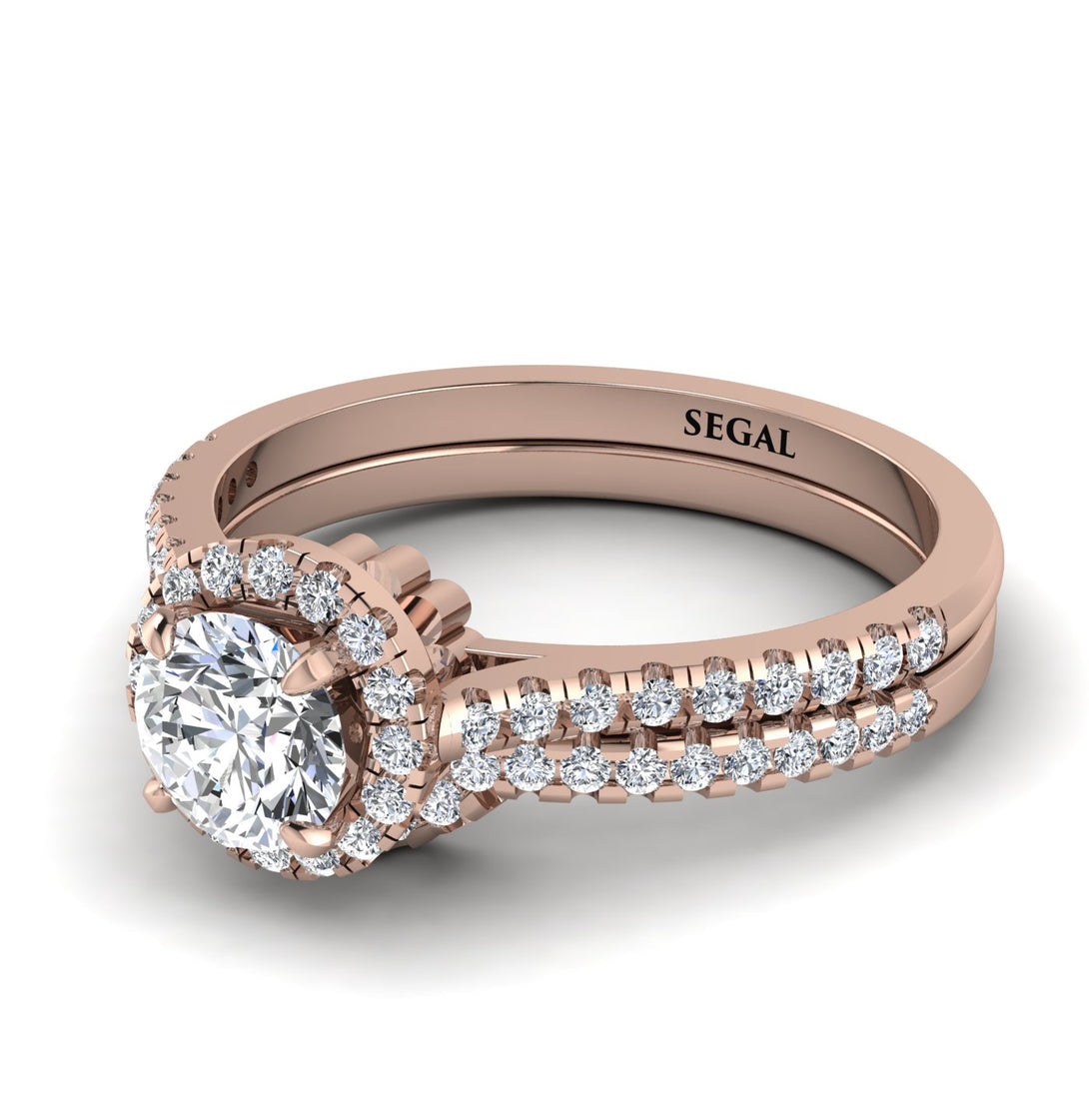 Milgrain Halo Diamond Bridal Set - Betty No. 2