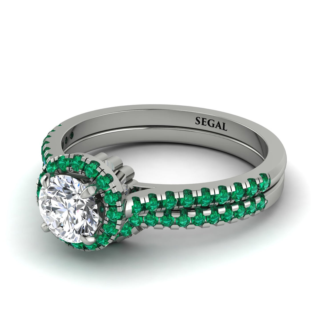 Milgrain Halo Diamond Bridal Set - Betty No. 18