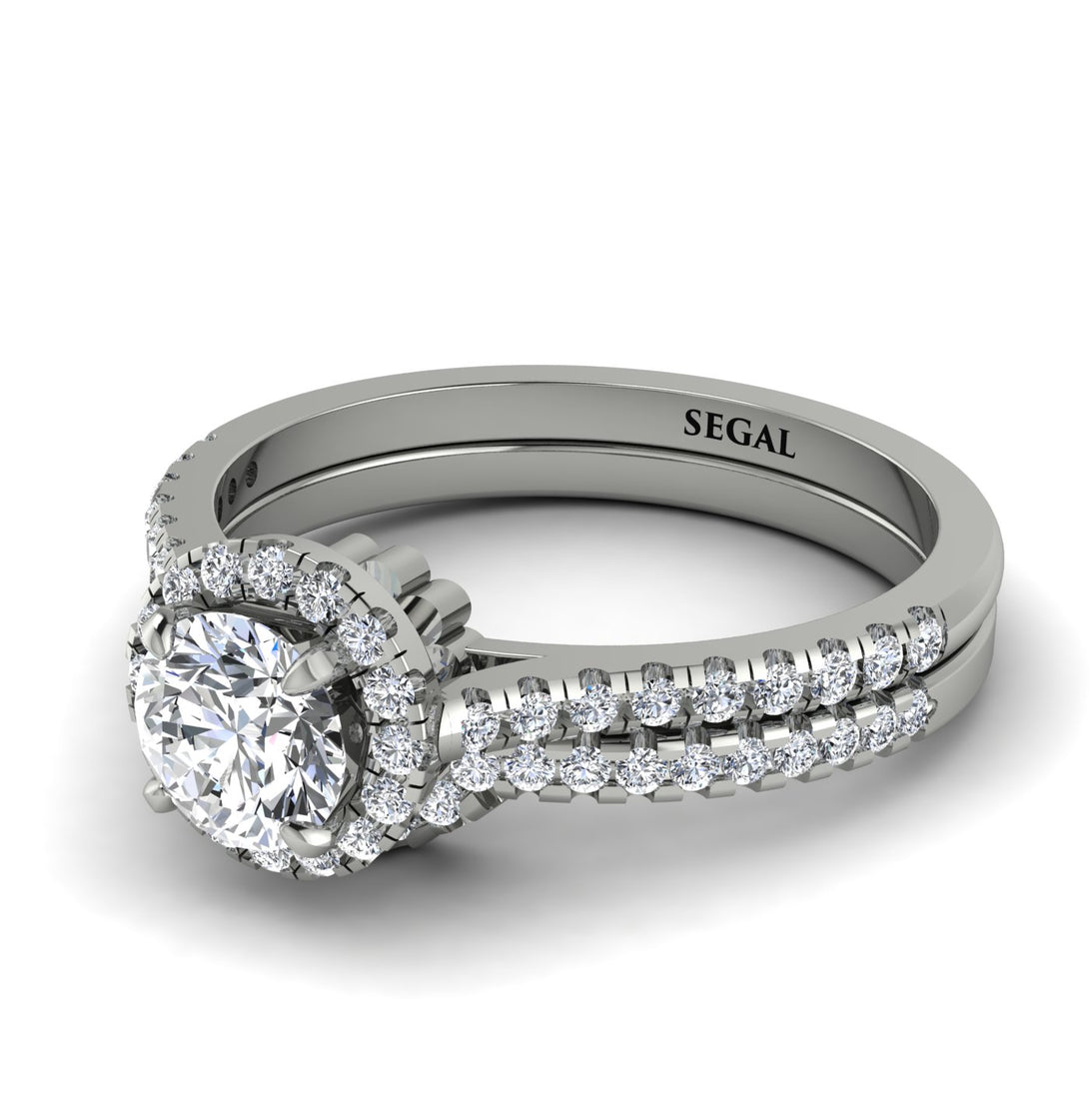 Brandy's second wedding band - Milgrain Halo Diamond Bridal Set - Betty No. 3000