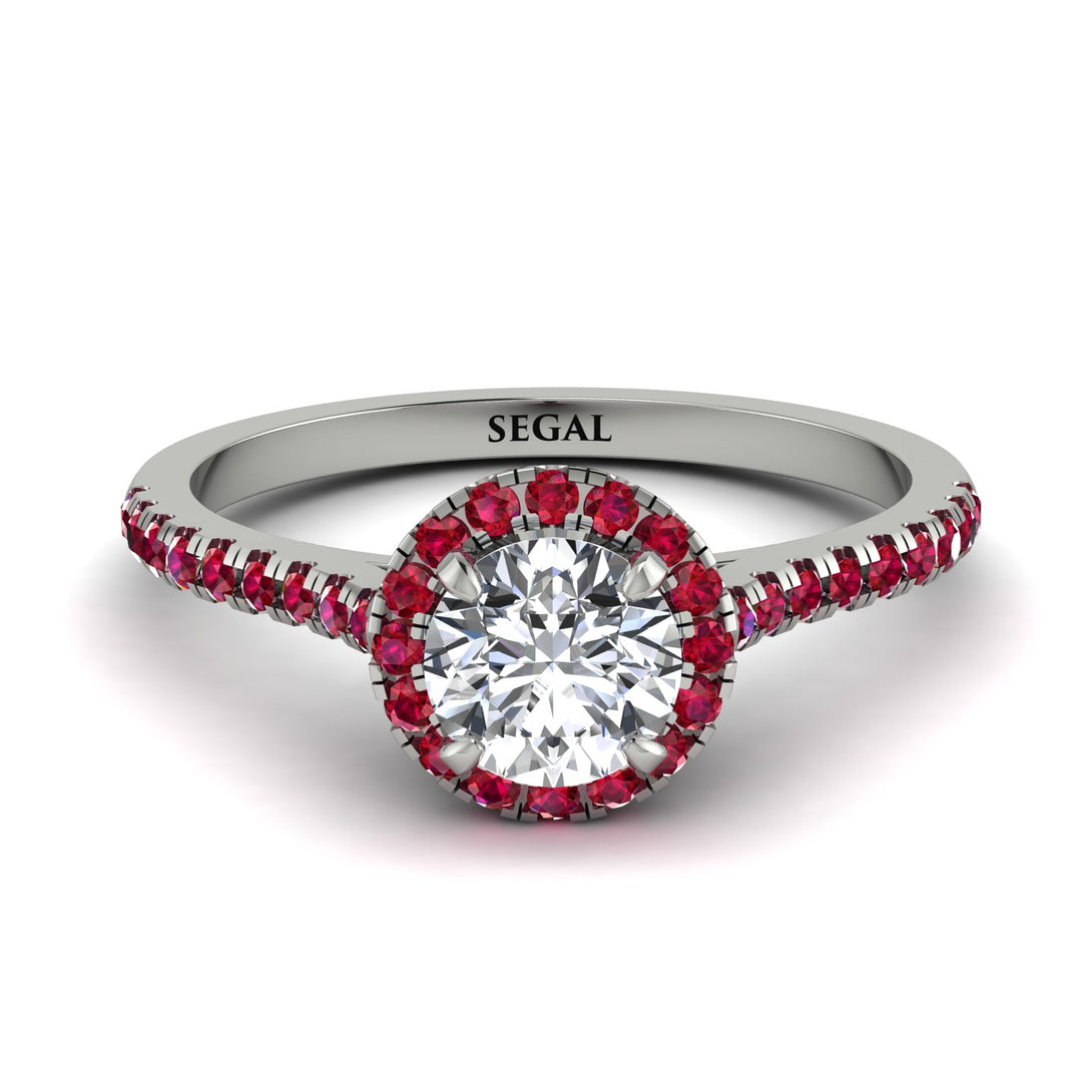 Milgrain Halo Diamond Ring - Betty No. 48