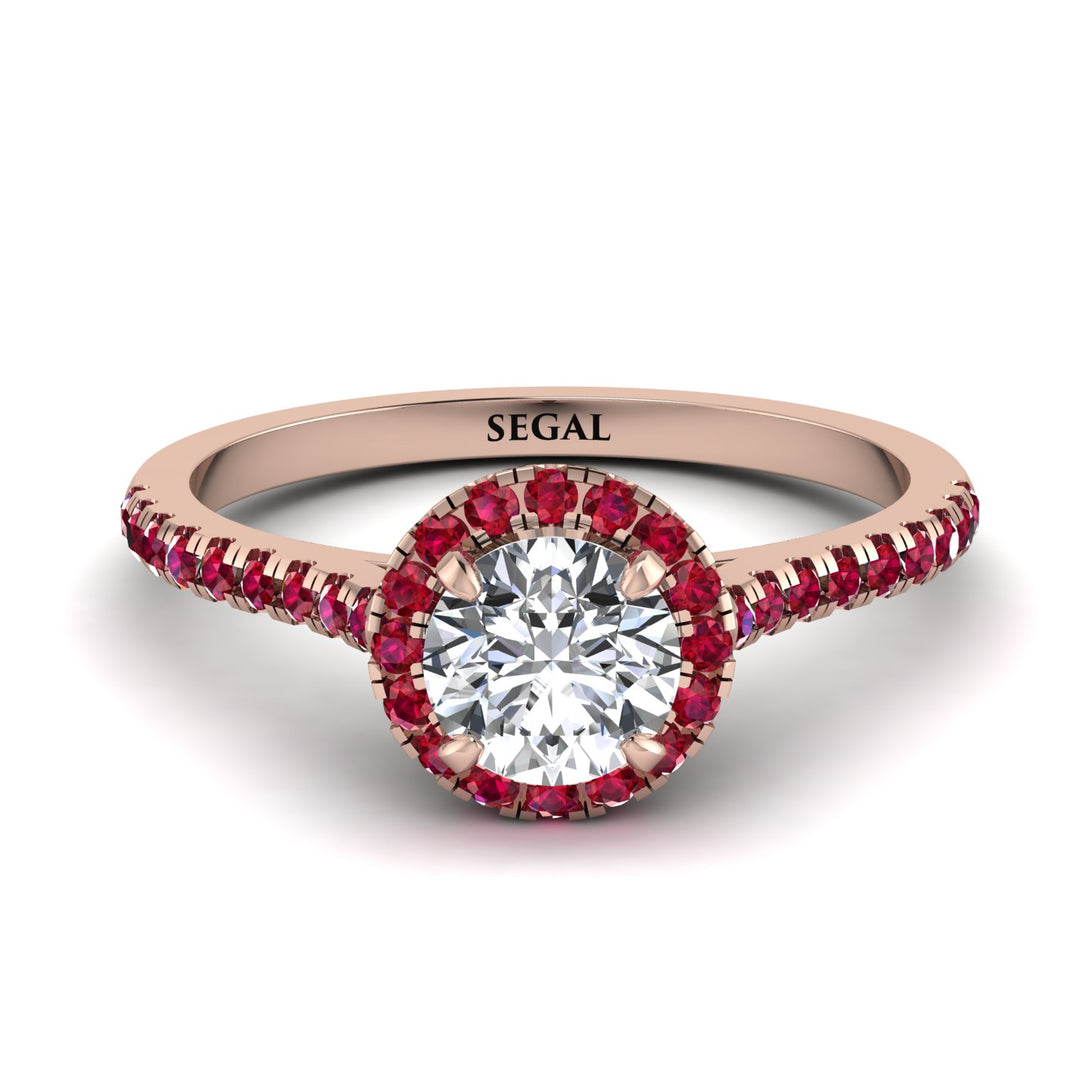 Milgrain Halo Diamond Ring - Betty No. 47