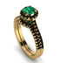 Milgrain Halo Emerald Bridal Set - Betty No. 34