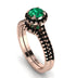 Milgrain Halo Emerald Bridal Set - Betty No. 35 image 1