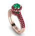 Milgrain Halo Emerald Bridal Set - Betty No. 50