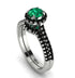 Milgrain Halo Emerald Bridal Set - Betty No. 36 image 1
