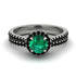Milgrain Halo Emerald Bridal Set - Betty No. 36