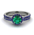 Milgrain Halo Emerald Bridal Set - Betty No. 66