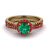 Milgrain Halo Emerald Bridal Set - Betty No. 49