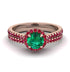 Milgrain Halo Emerald Bridal Set - Betty No. 50