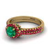 Milgrain Halo Emerald Bridal Set - Betty No. 49