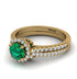 Milgrain Halo Emerald Bridal Set - Betty No. 4
