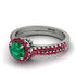 Milgrain Halo Emerald Bridal Set - Betty No. 51 image 3
