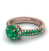 Milgrain Halo Emerald Bridal Set - Betty No. 20