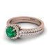 Milgrain Halo Emerald Bridal Set - Betty No. 5