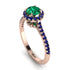 Milgrain Halo Emerald Ring - Betty No. 65
