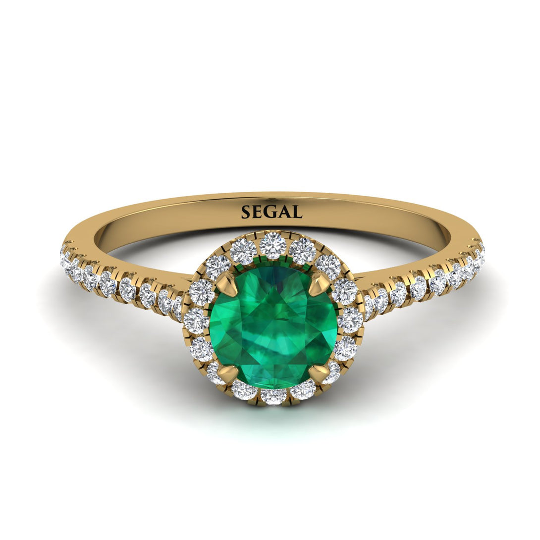Milgrain Halo Emerald Ring - Betty No. 4
