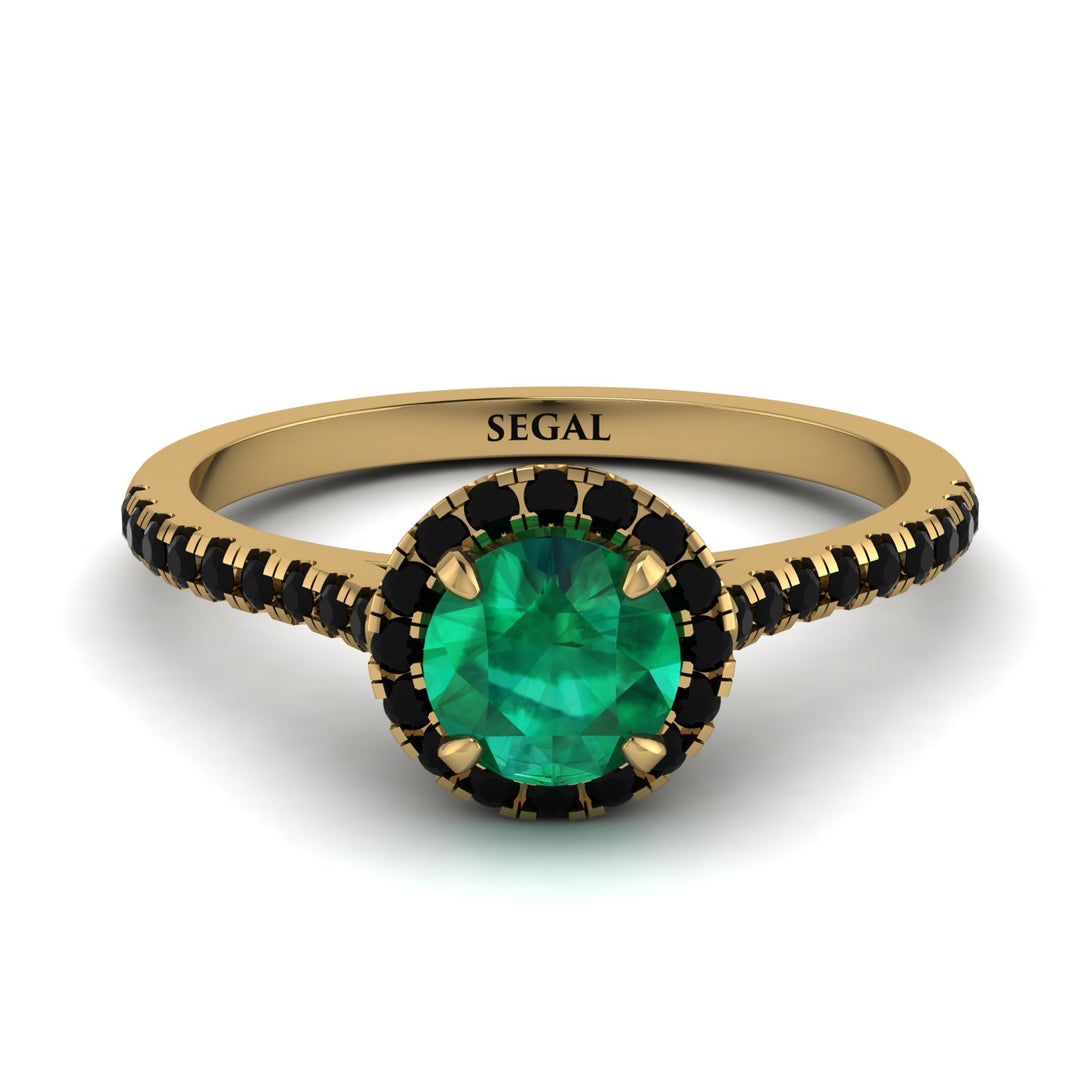 Milgrain Halo Emerald Ring - Betty No. 34