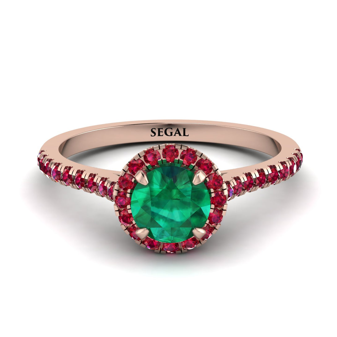 Milgrain Halo Emerald Ring - Betty No. 50