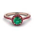 Milgrain Halo Emerald Ring - Betty No. 50
