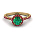 Milgrain Halo Emerald Ring - Betty No. 49