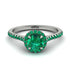 Milgrain Halo Emerald Ring - Betty No. 21
