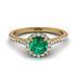 Milgrain Halo Emerald Ring - Betty No. 4