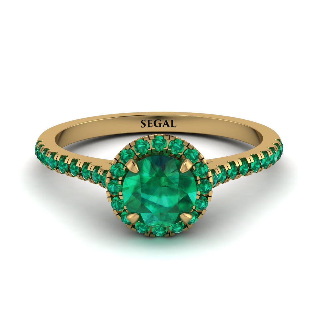 Milgrain Halo Emerald Ring - Betty No. 19