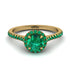 Milgrain Halo Emerald Ring - Betty No. 19