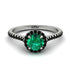 Milgrain Halo Emerald Ring - Betty No. 36