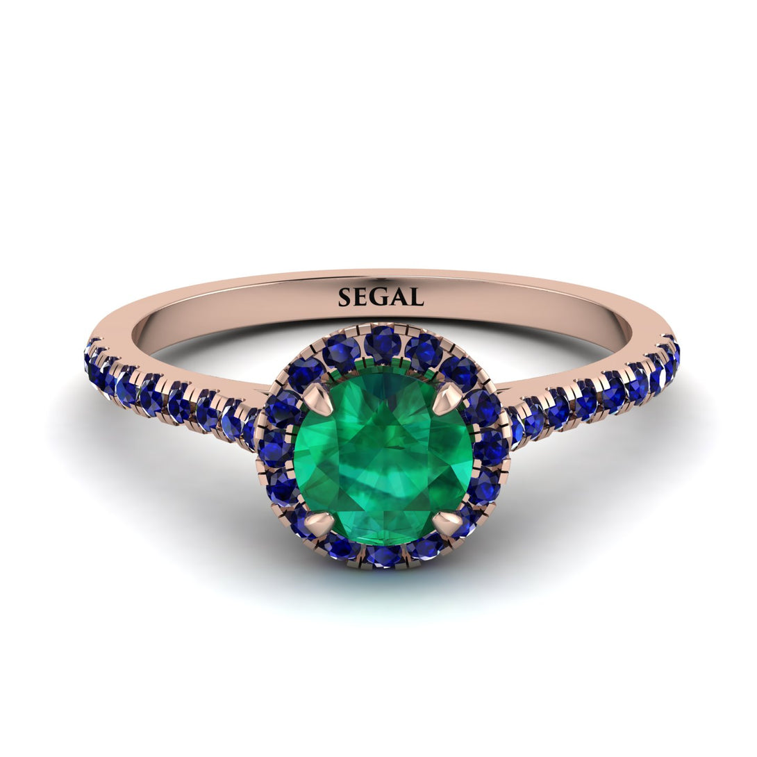 Milgrain Halo Emerald Ring - Betty No. 65