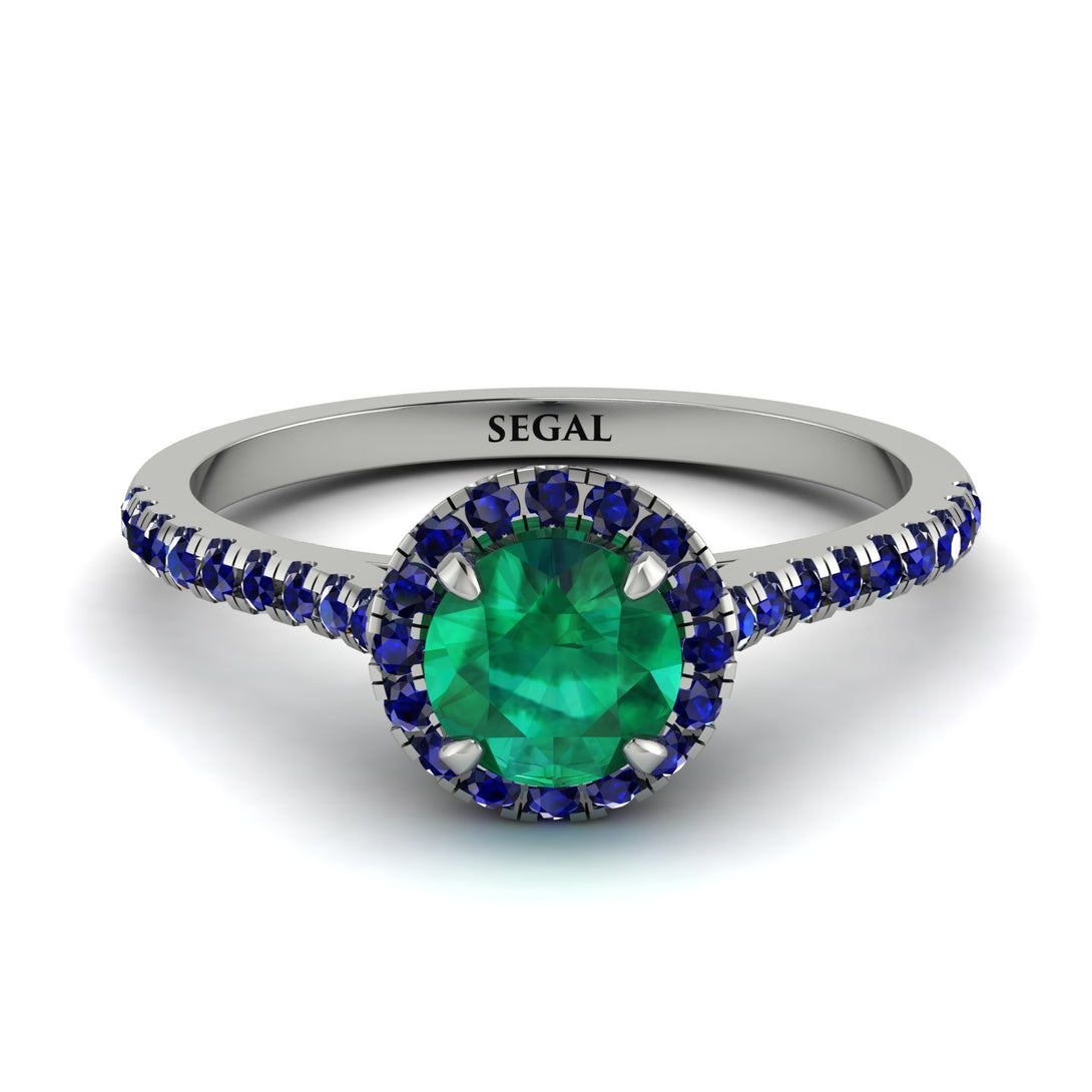Milgrain Halo Emerald Ring - Betty No. 66