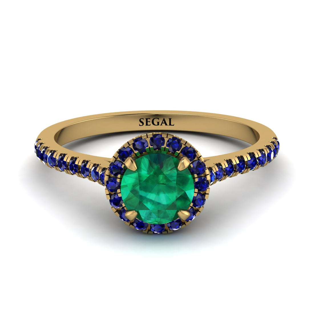 Milgrain Halo Emerald Ring - Betty No. 64