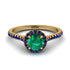 Milgrain Halo Emerald Ring - Betty No. 64