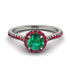 Milgrain Halo Emerald Ring - Betty No. 51