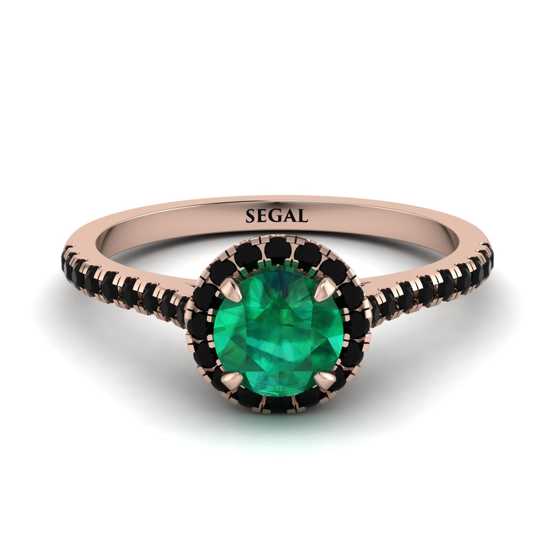 Milgrain Halo Emerald Ring - Betty No. 35