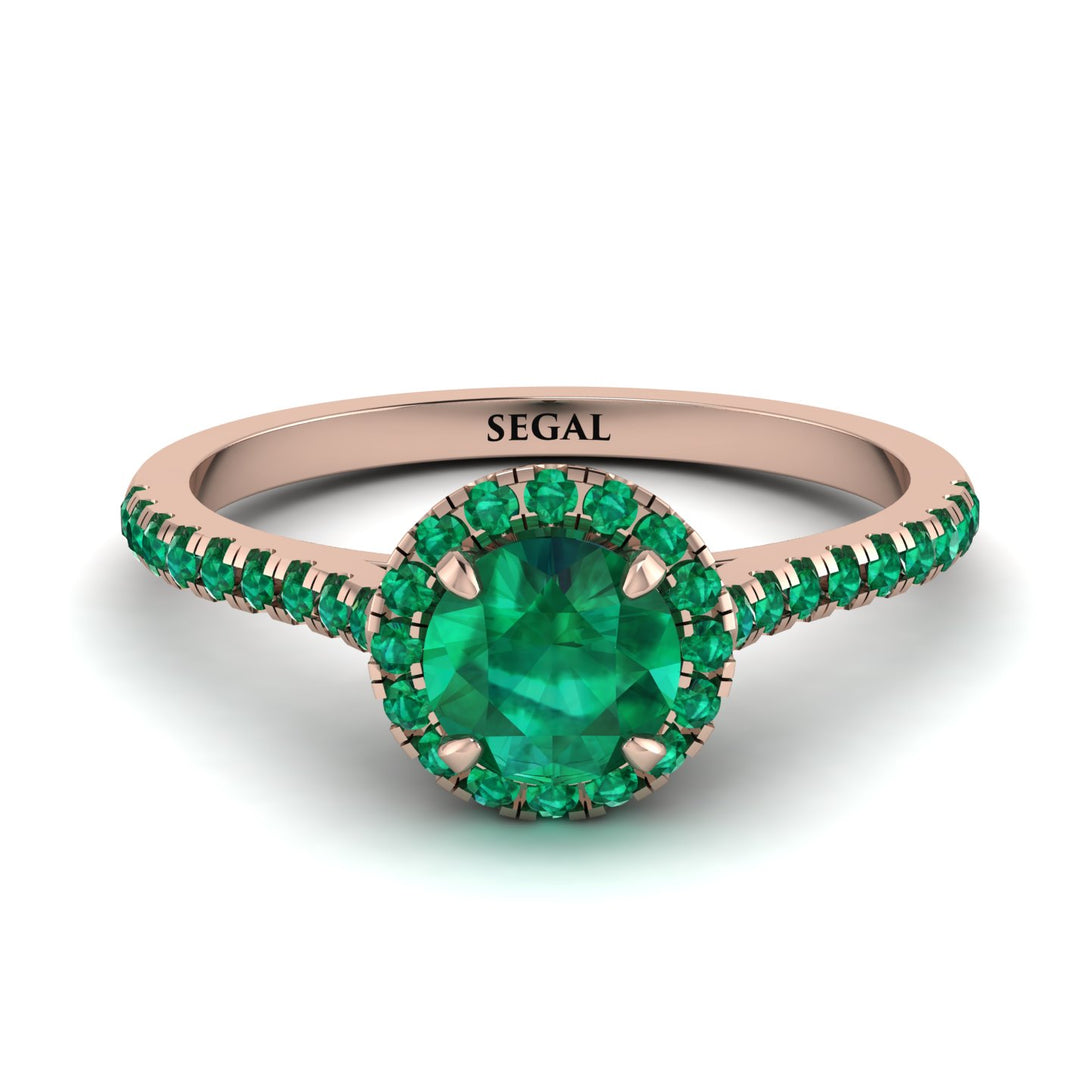 Milgrain Halo Emerald Ring - Betty No. 20