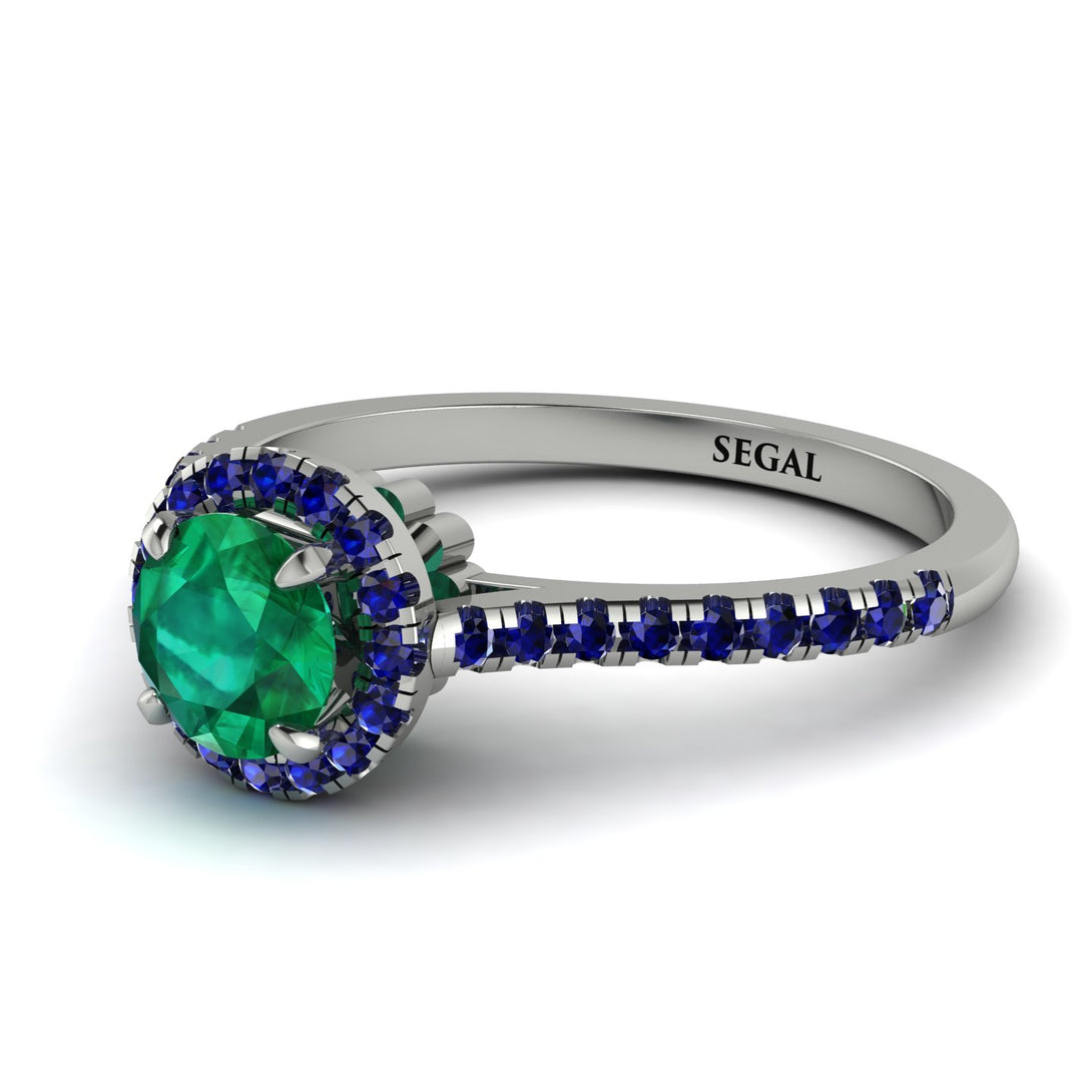 Milgrain Halo Emerald Ring - Betty No. 66