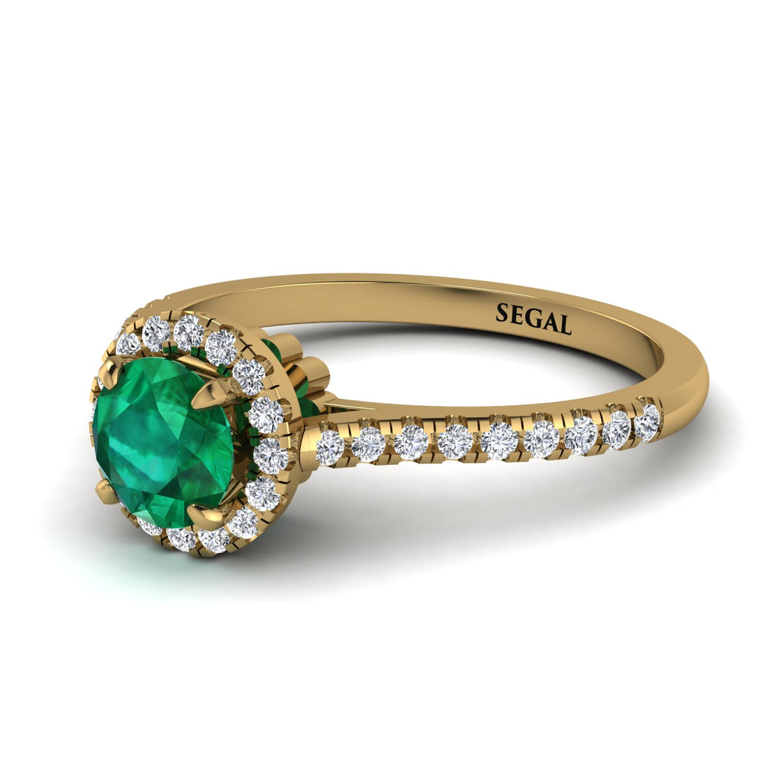 Milgrain Halo Emerald Ring - Betty No. 4