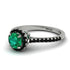 Milgrain Halo Emerald Ring - Betty No. 36