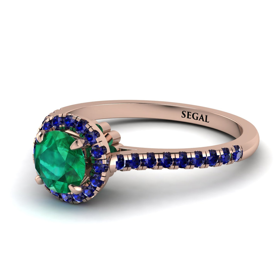 Milgrain Halo Emerald Ring - Betty No. 65
