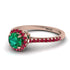 Milgrain Halo Emerald Ring - Betty No. 50