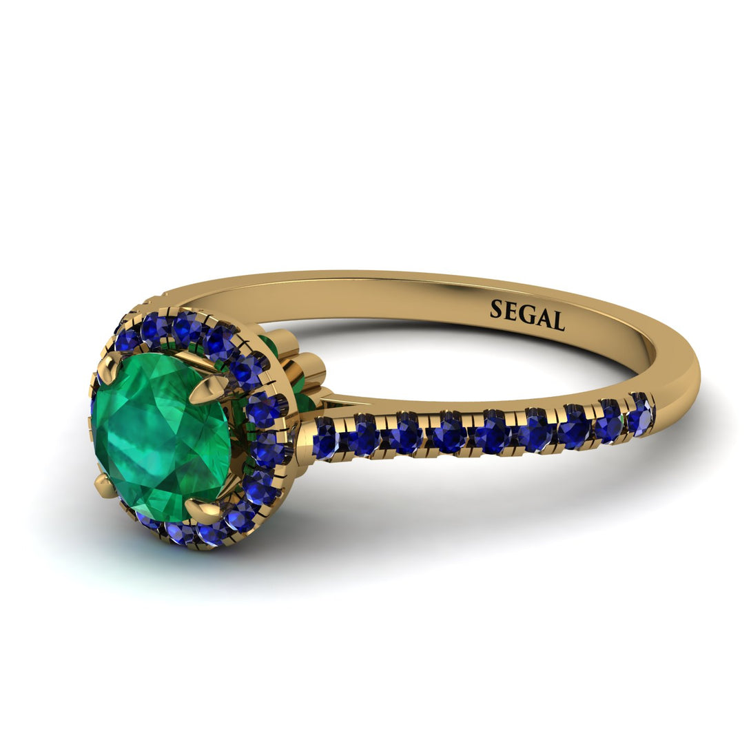 Milgrain Halo Emerald Ring - Betty No. 64