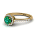 Milgrain Halo Emerald Ring - Betty No. 4