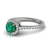 Milgrain Halo Emerald Ring - Betty No. 6