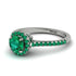Milgrain Halo Emerald Ring - Betty No. 21