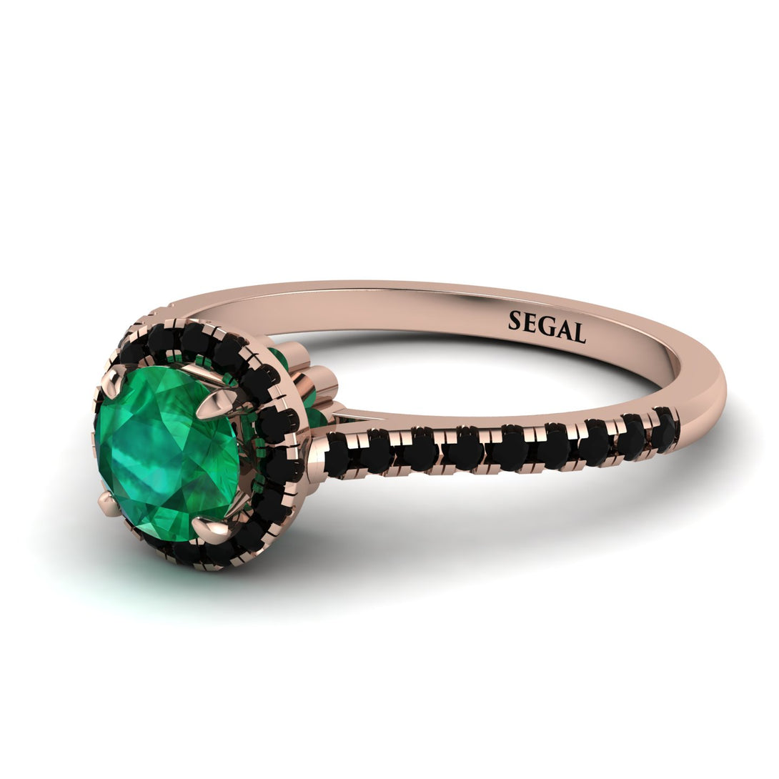 Milgrain Halo Emerald Ring - Betty No. 35