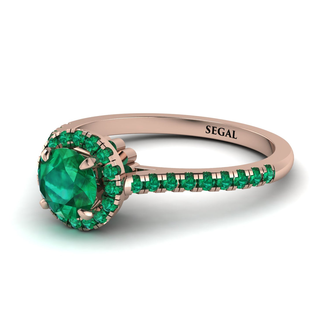 Milgrain Halo Emerald Ring - Betty No. 20