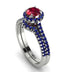 Milgrain Halo Ruby Bridal Set - Betty No. 72 image 1