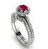 Milgrain Halo Ruby Bridal Set - Betty No. 12 image 1